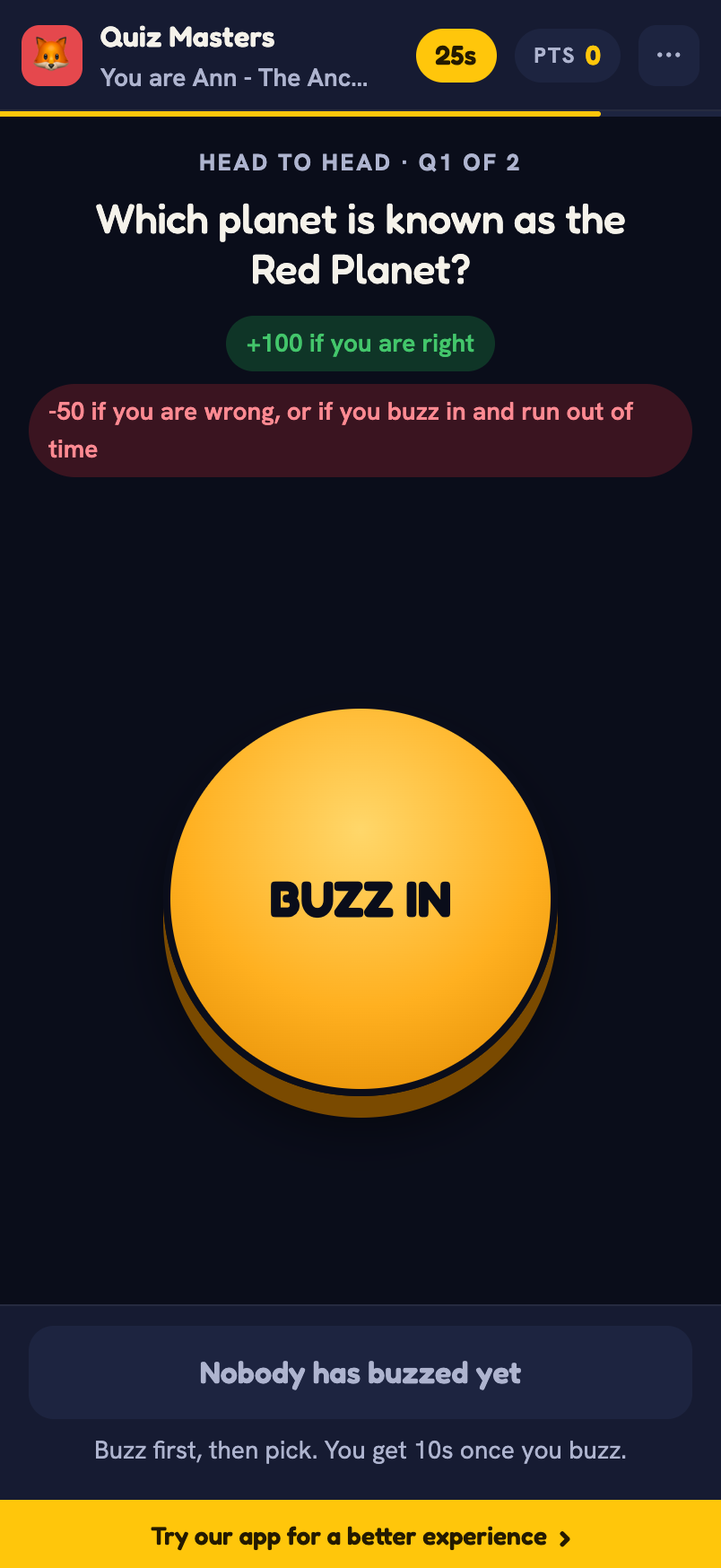 Buzz in first