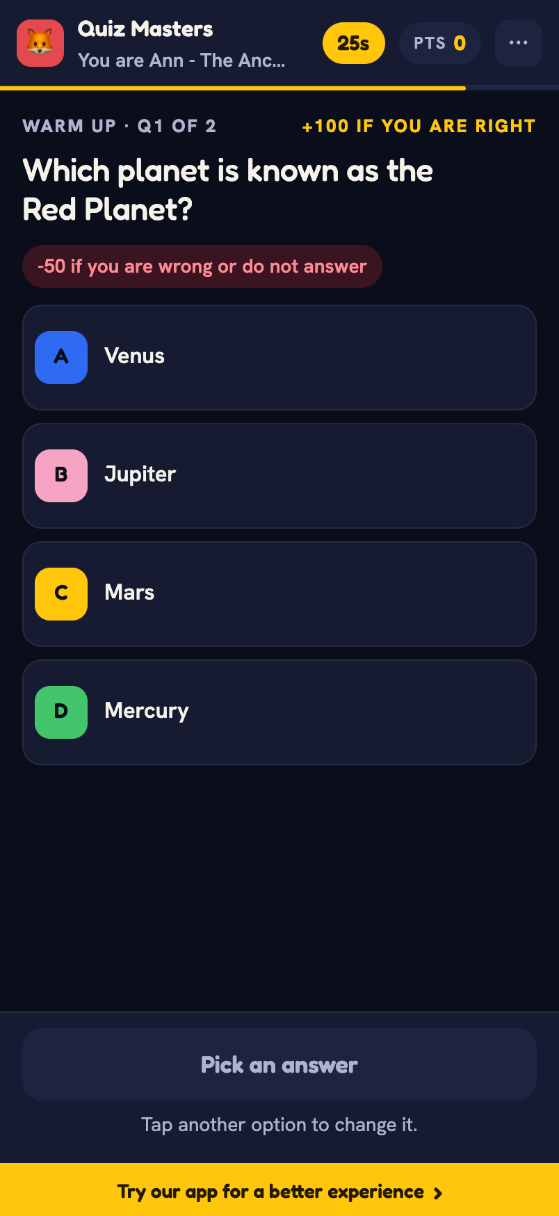 Tap your answer